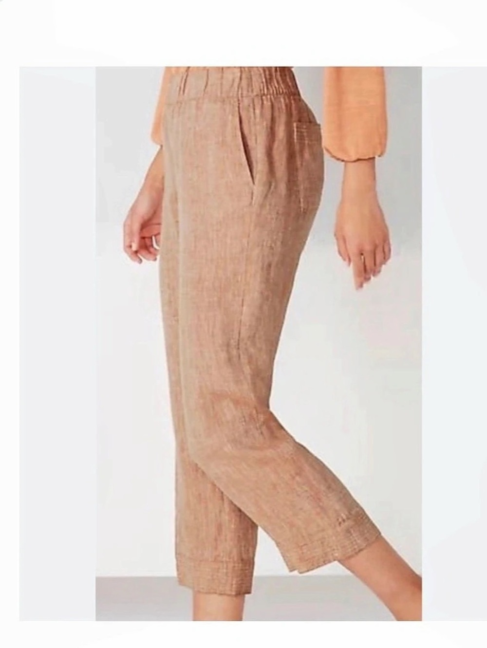 pure Jill Linen Cropped pull-on Pants Sz XL Like New